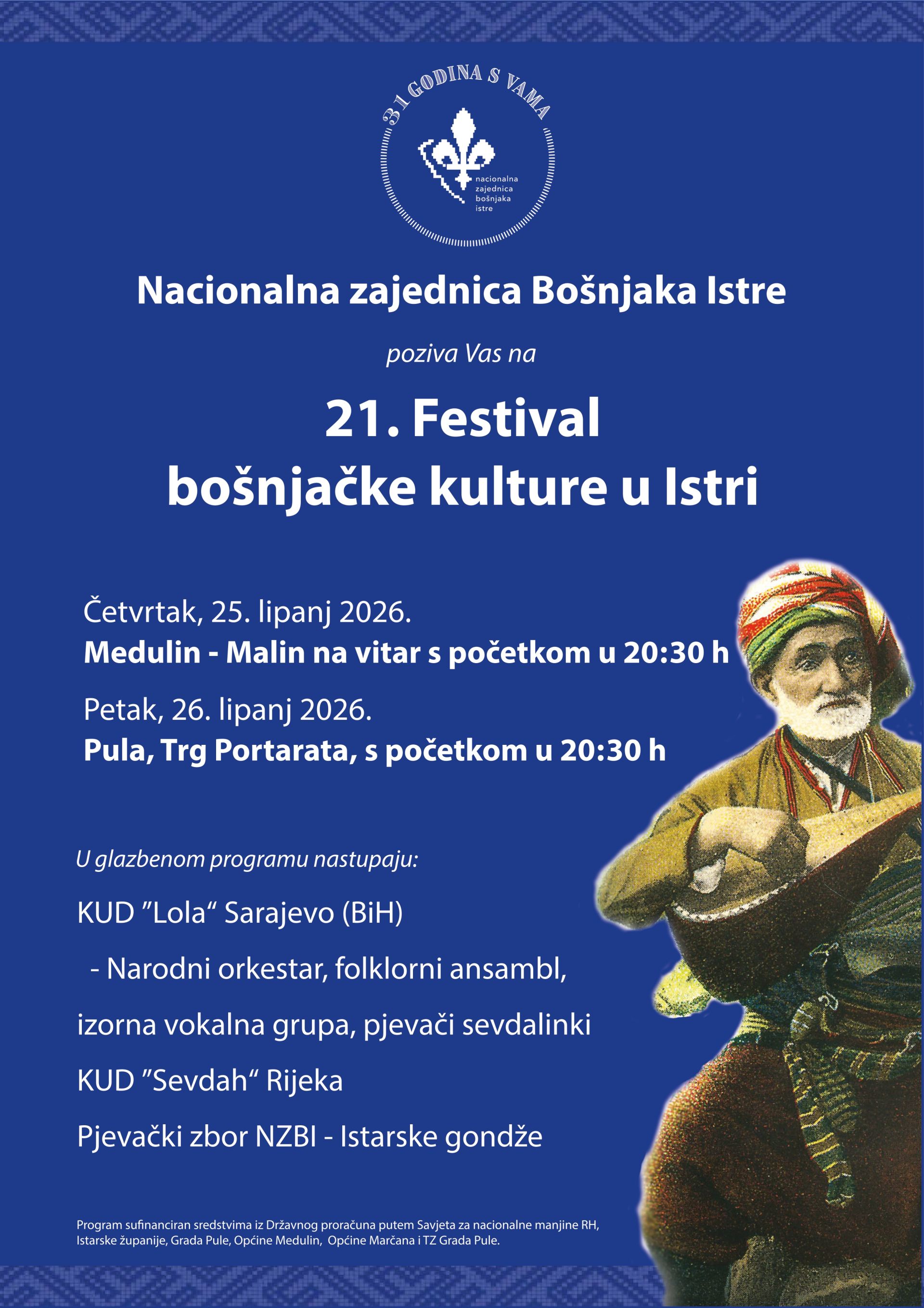 Večer tradicije i sevdaha u Medulinu u organizaciji Nacionalne zajednice Bošnjaka Istre
